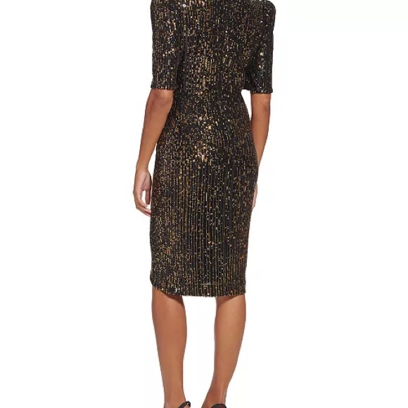 CALVIN KLEIN - Sequinned Dress - Black /Gold - Size 6 - Picture 3 of 3